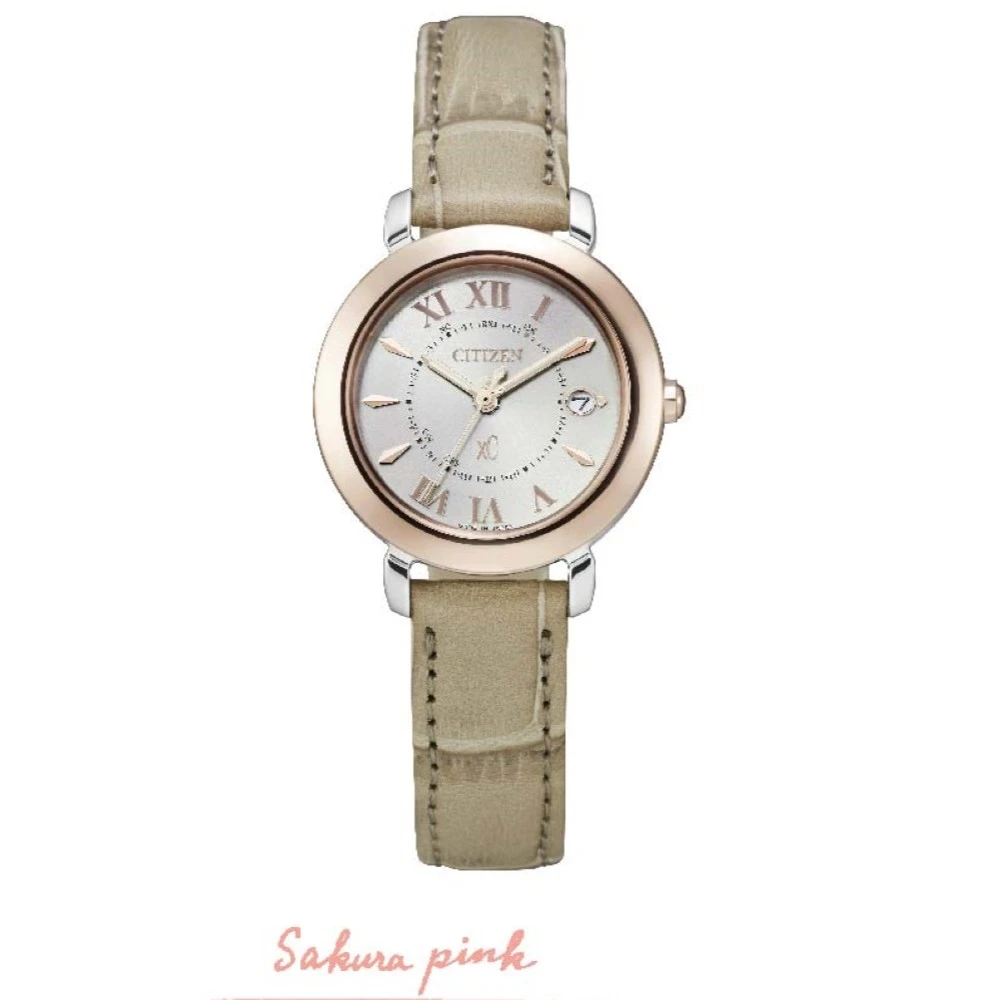 光动能多局电波小牛皮潮流女士腕表ES9445-06A