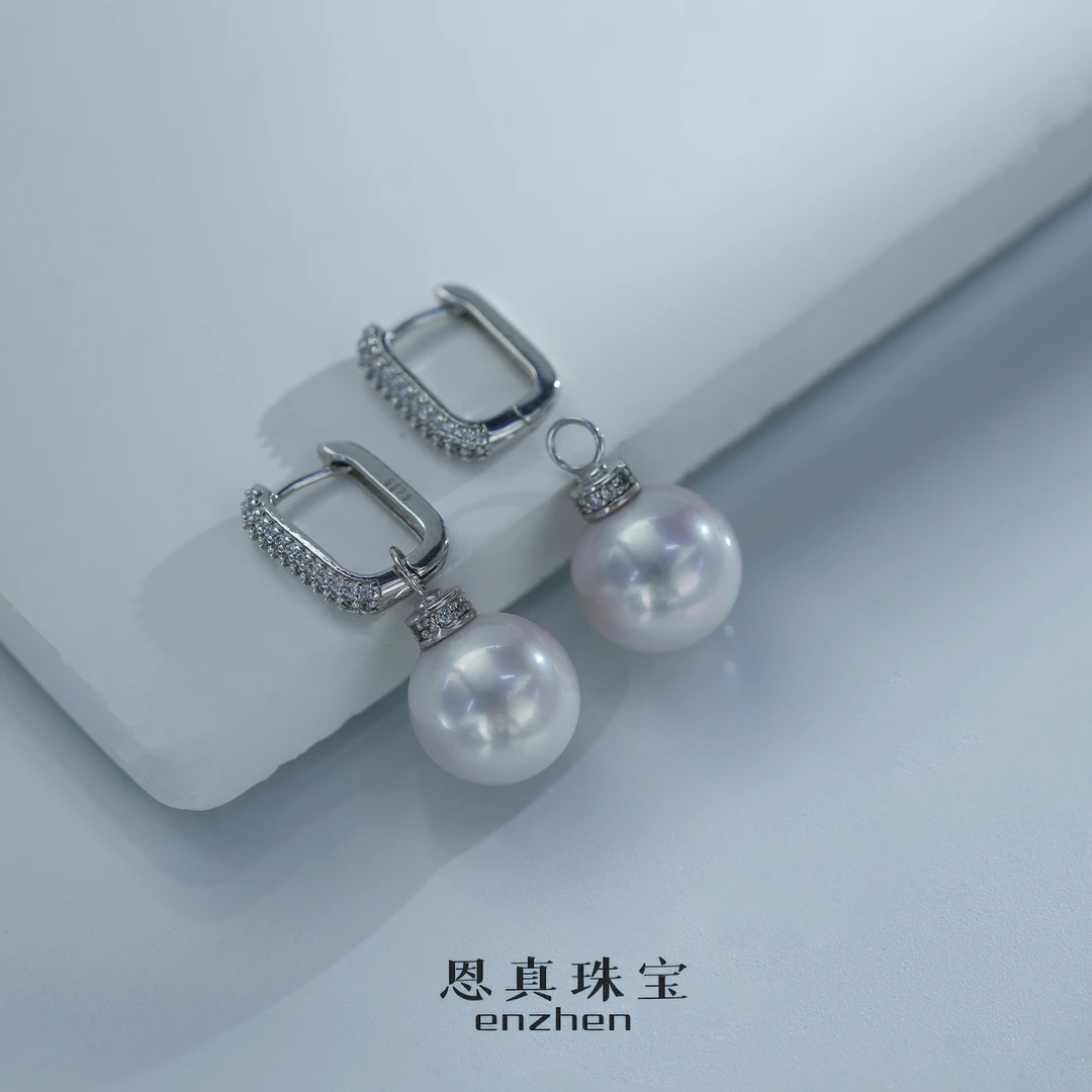 【大龙珠】强光淡水珍珠时尚一款多戴耳扣轻奢轻质耳坠耳饰12-13mm