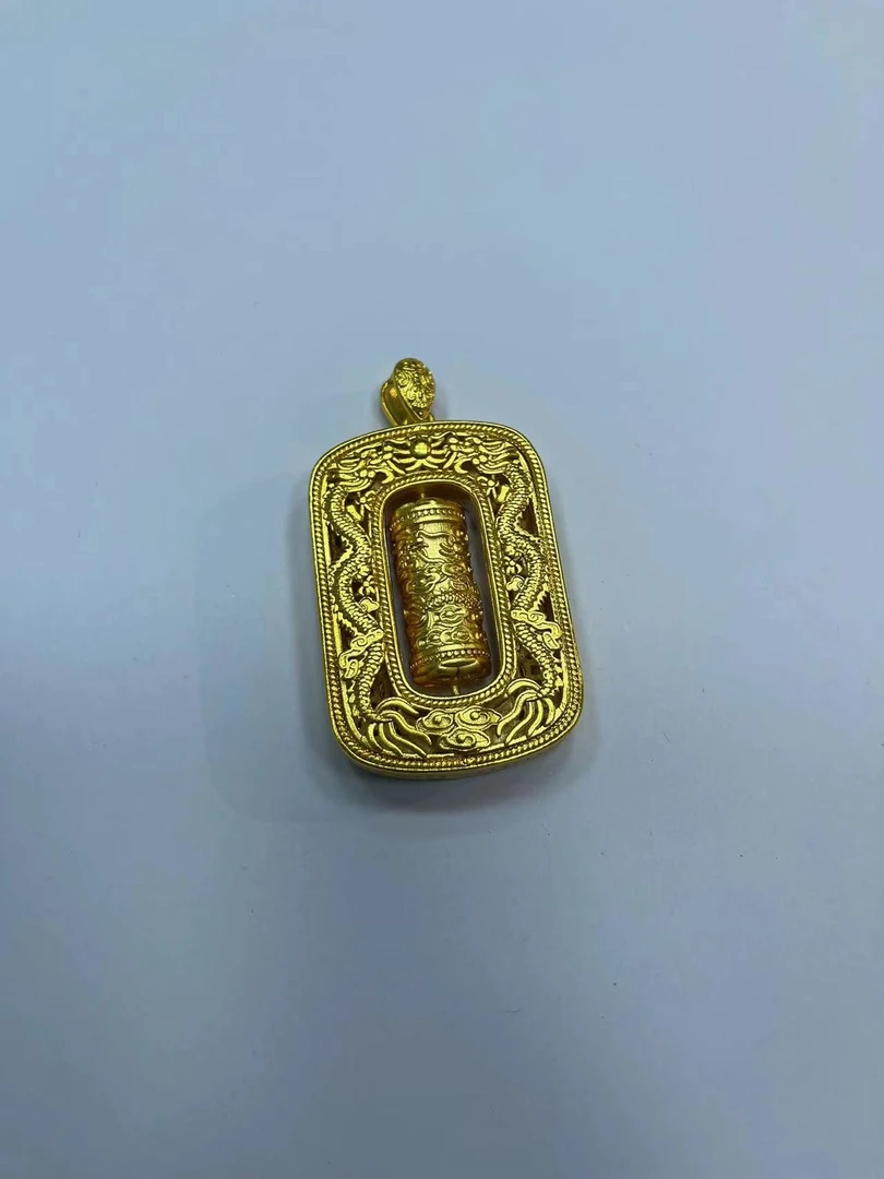 铜合金吊坠 【货主清货】转筒双龙吊坠A24