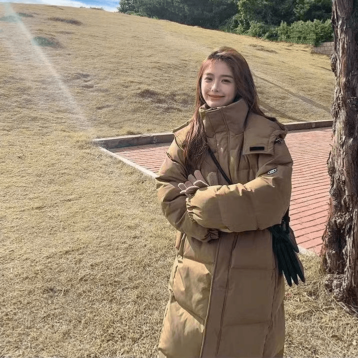 学院风2023年长款棉衣女韩版棉服棉服过膝加厚时尚棉袄冬季外套