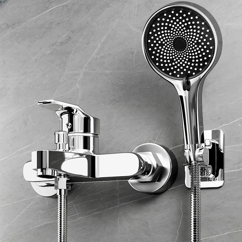高品质简易淋浴花洒套装家用全铜卫生间极简无顶喷淋雨浴室沐浴