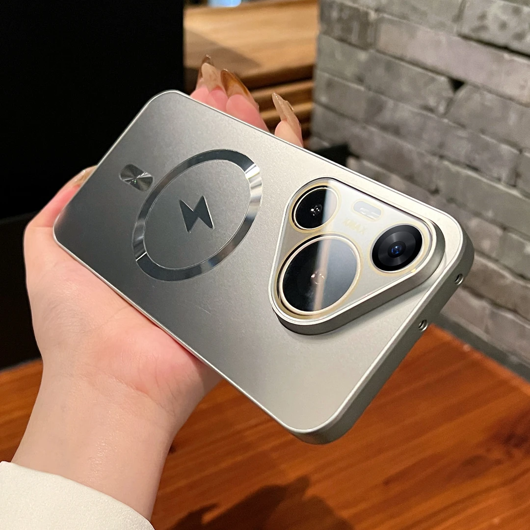 高级银高级感磨砂磁吸适用华为pura70pro+手机壳新款软边时尚创意