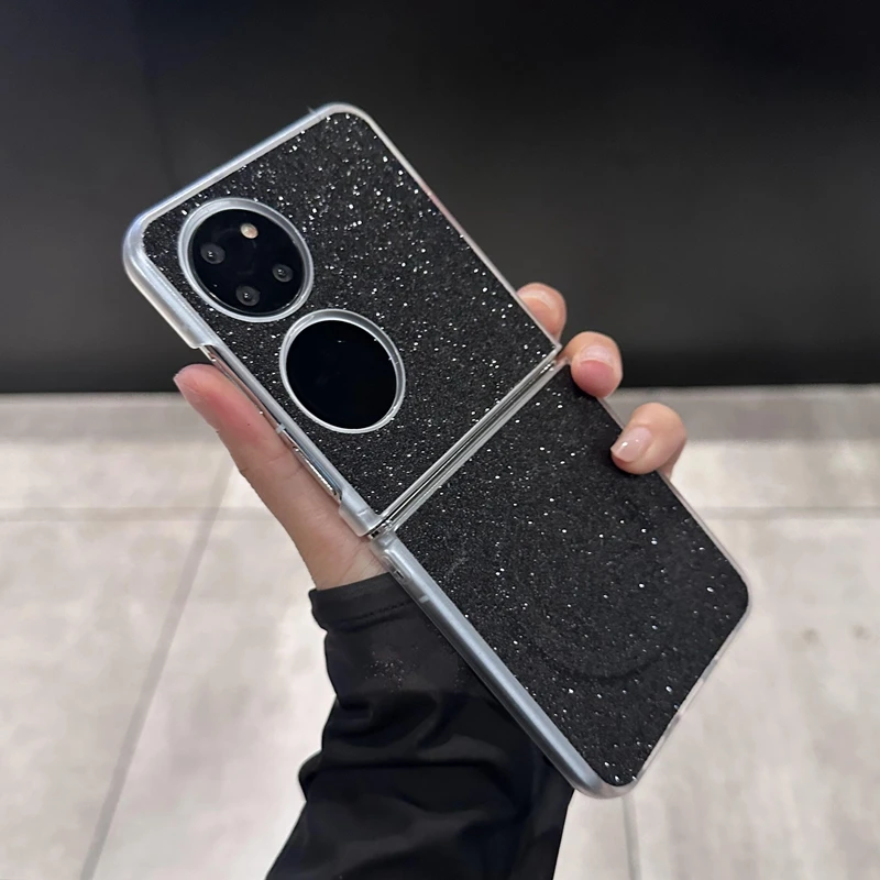 小香风闪粉磁吸适用华为pocket2手机壳翻盖折叠屏ins奢华网红女款