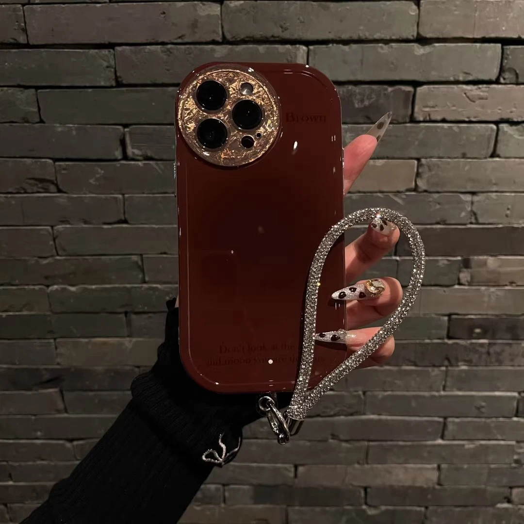 适用苹果16pro手机壳渐变晕染网红女款创意小众ins轻奢防摔带挂绳