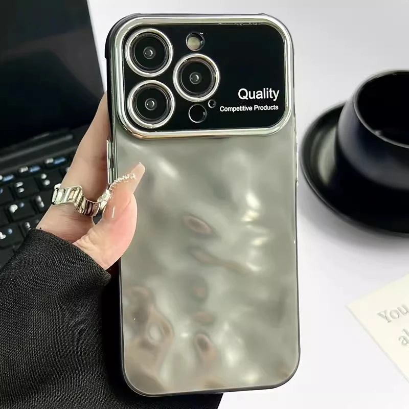 适用苹果15pro手机壳iphone14promax大视窗ins陨石纹简约全包防摔