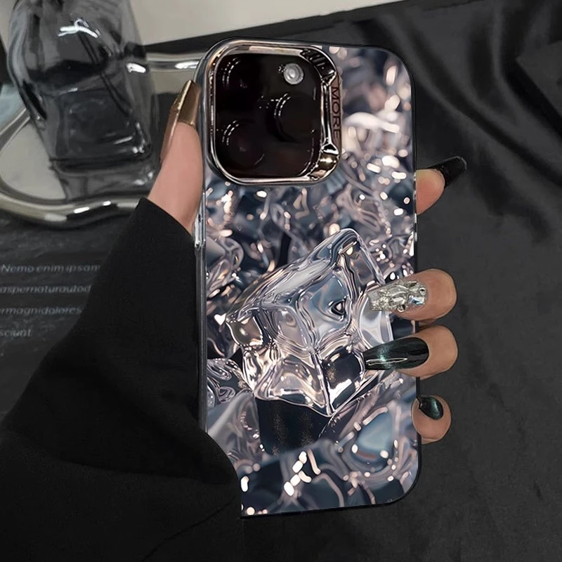 冰块夏日适用苹果16pro手机壳女款个性小众防摔新款气质全包高级