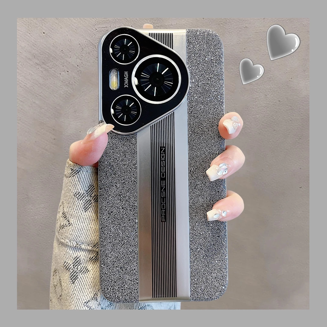 适用华为Pura70pro+手机壳磨砂闪粉星空秒变保时捷高级感奢华女款