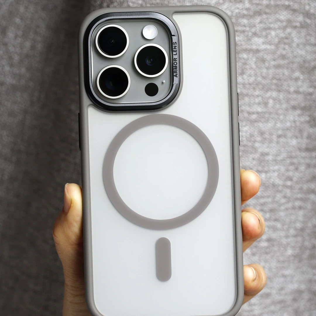 适用苹果16手机壳磁吸iPhone15promax简约半透明磨砂防摔高档新款