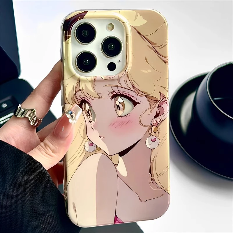 韩系凝望美少女适用iphone14pro苹果15手机壳辣妹小众创意ins可爱