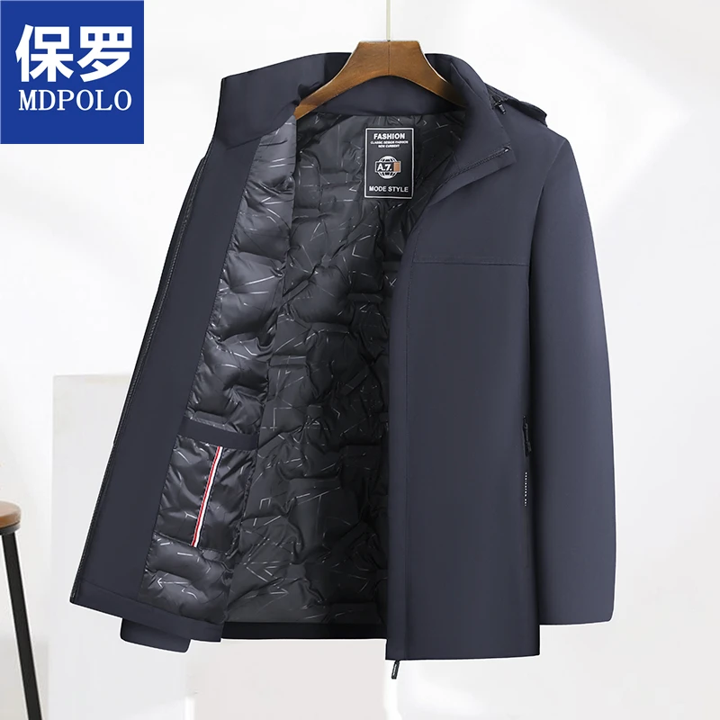 保罗40-50岁男装爸爸款商务棉服中老年棉衣短款休闲中年加厚保暖