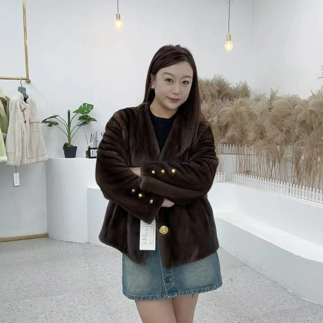 【阳雪】2024反季整貂水貂皮外套冬季皮草时尚女款 202411
