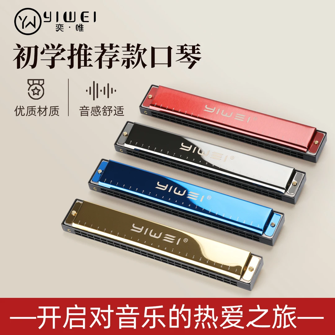 奕唯24孔复音口琴成人儿童初学者自学28学生入门专业演奏乐器