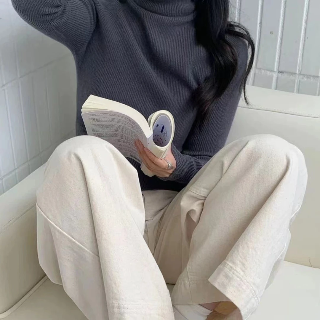 秋冬新款百搭时尚简约气质纯色高领修身打底衫A565