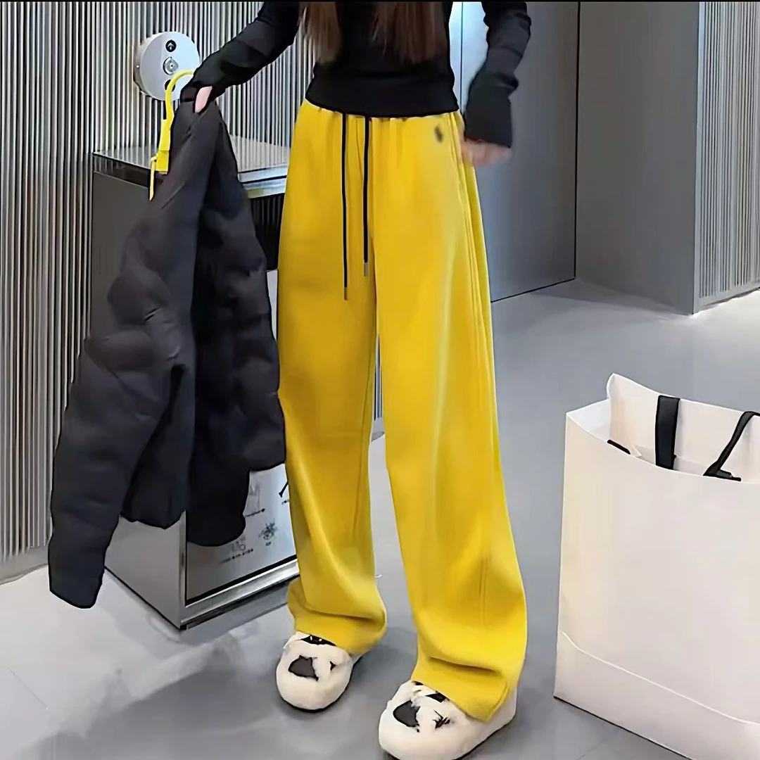 【莉莉】8310冬季潮流纯色百搭时尚保暖休闲显瘦直筒裤女