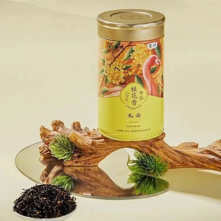 中茶牌桂花香毛尖桂花红茶叶浓香型鲜花窨制咸宁金桂花鲜甜香浓