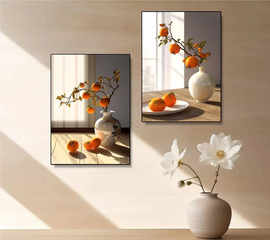 事事两联餐厅装饰画走廊装饰画卧室墙壁装饰画砂岩装饰画简约轻奢