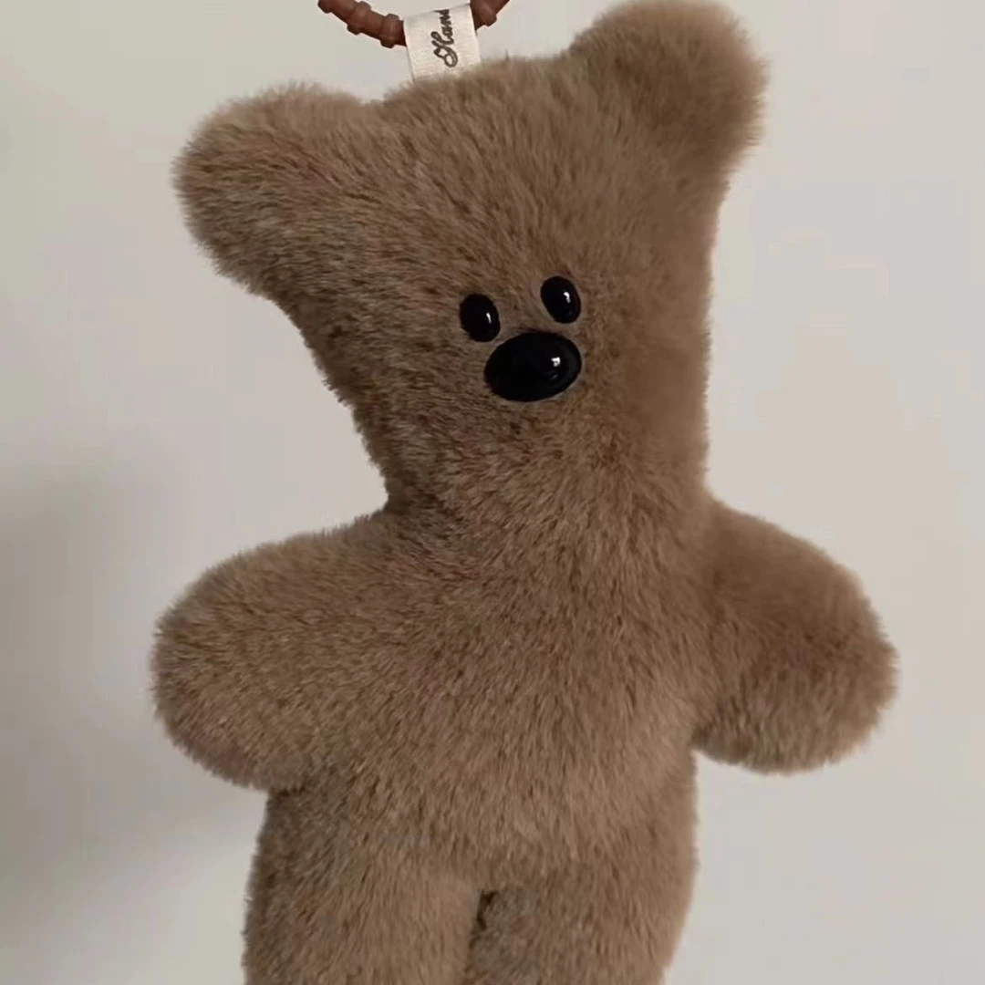 吱吱叫泰迪熊憨豆先生的小熊可爱毛绒挂件卡通包包挂饰钥匙扣公仔