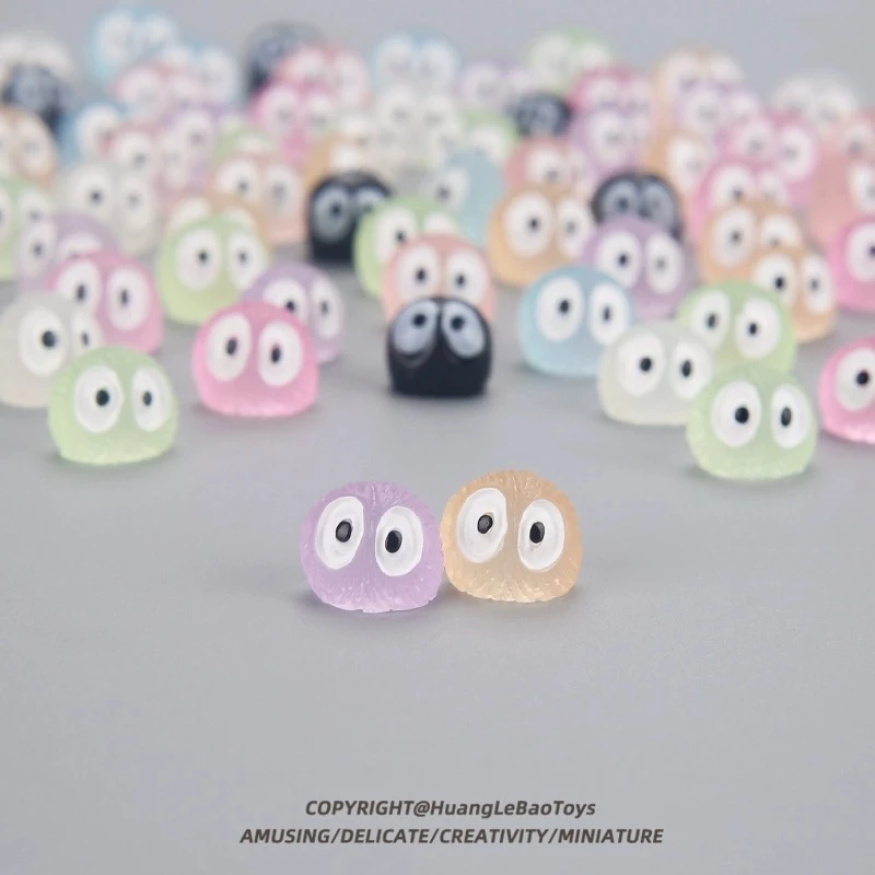 迷你卡通夜光黑炭小煤球灰尘精灵千与千寻龙猫微缩摆件玩具微景观