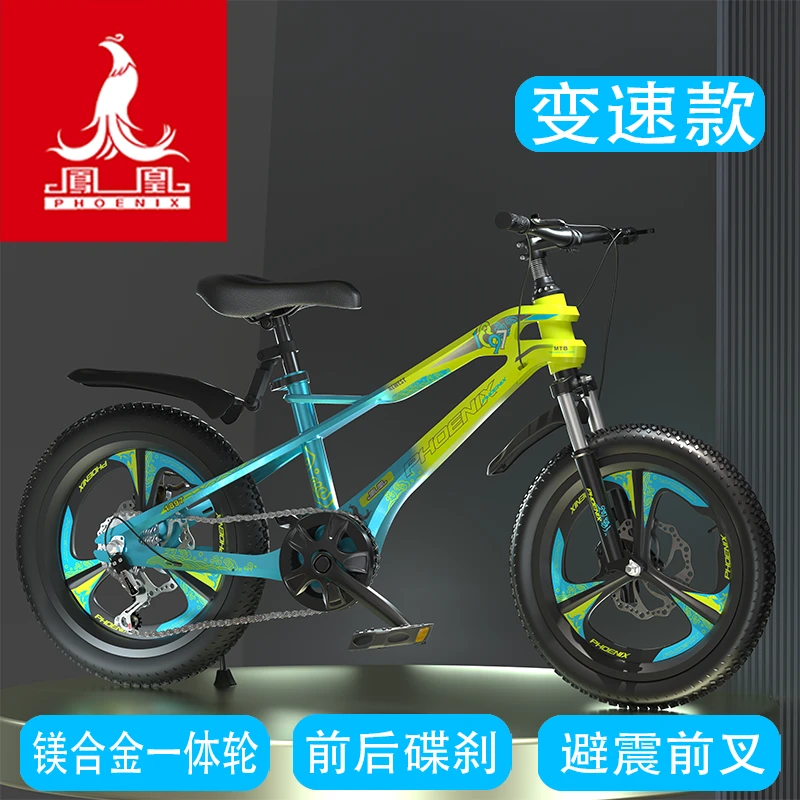 凤凰儿童自行车男女孩3-13岁学生减震14-20寸脚踏单车省力轻便
