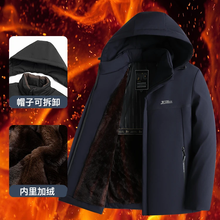 冬季中老年派克服男款防水加绒加厚保暖爸爸装保暖防风防寒棉服