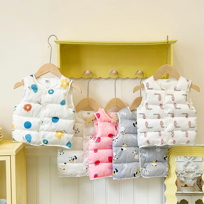 宝宝秋冬夹棉马甲男童女童保暖内穿外穿背心婴儿宝宝轻薄外套