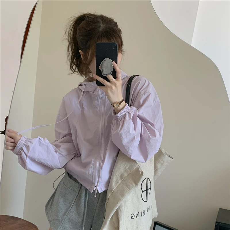 新款防晒衣女短款小个子休闲外套薄款长袖防紫外线上衣百搭防晒服