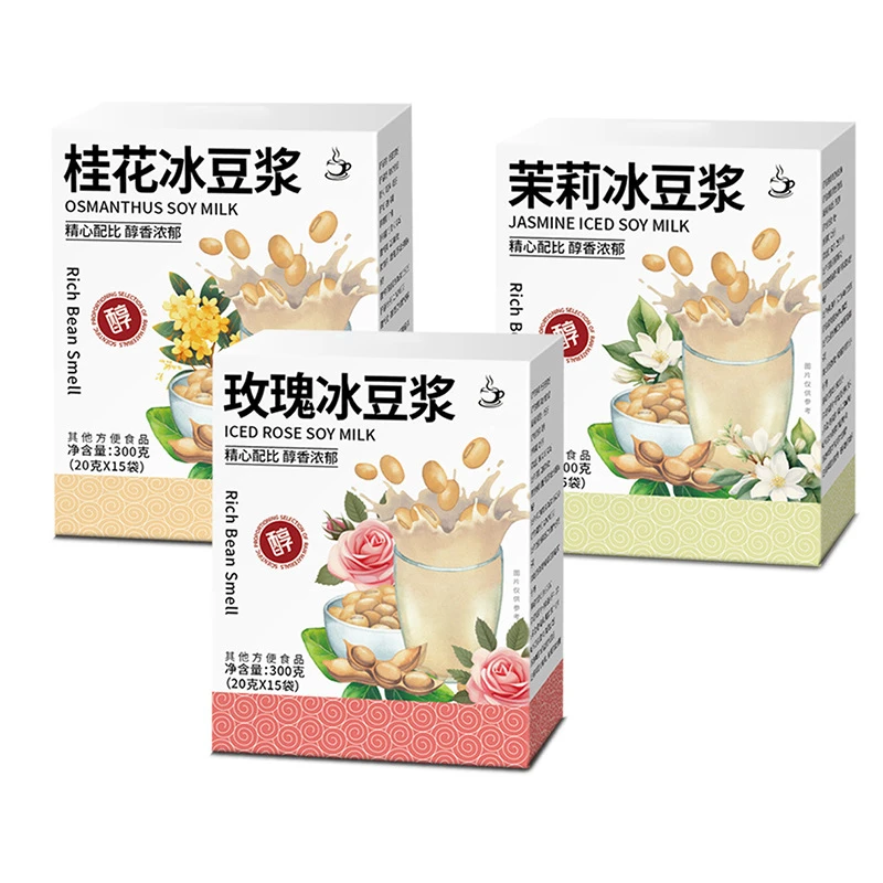 只发新疆【9·9到手2大盒】茉莉冰豆浆鲜花玫瑰桂花无添蔗糖养生早餐