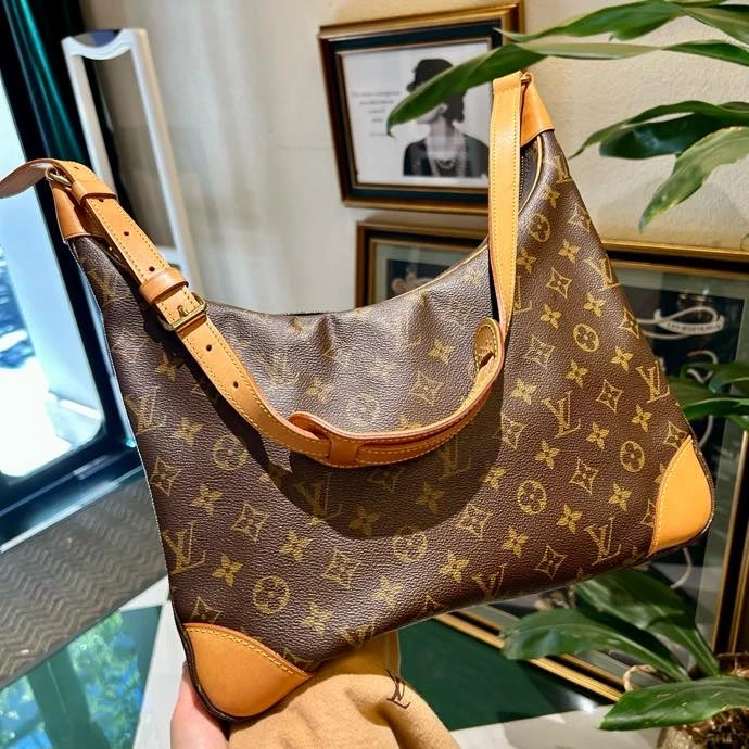 95新 LouisVuitton/路易威登 vintage老花大号牛角单肩包