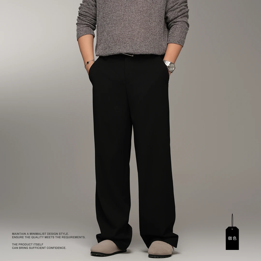 CHENGGE  "老钱风”秋季垂感男士直筒宽松弹力休闲西裤长裤