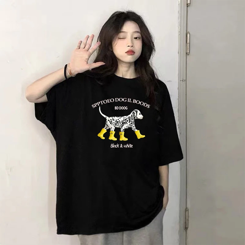 夏季100%纯棉重磅休闲潮牌美式街头风大码2-300斤闺蜜装短袖T恤衫