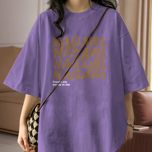 宽松大码2-300斤胖MM重磅美式复古高级感夏季100%纯棉圆领短袖T恤