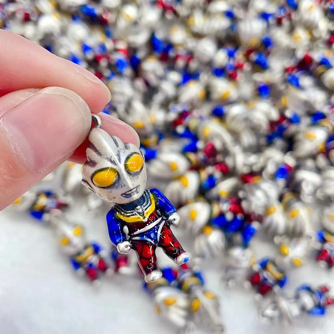 坠链均足银珐琅 足银儿童奥特曼可爱吊坠