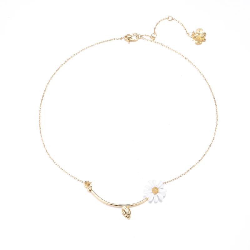 雏菊树叶项链气质百搭小众轻奢 8135