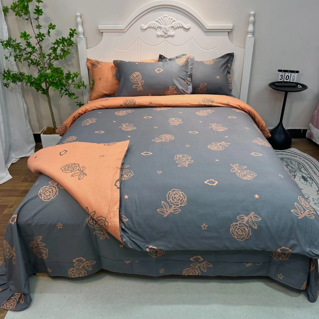 100%全棉四件套印花纯棉斜纹套件学生宿舍床上用品可机洗