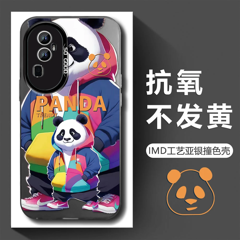 OPPORENO10PRO潮流熊猫高颜值电镀壳创意个性潮牌高档手机壳