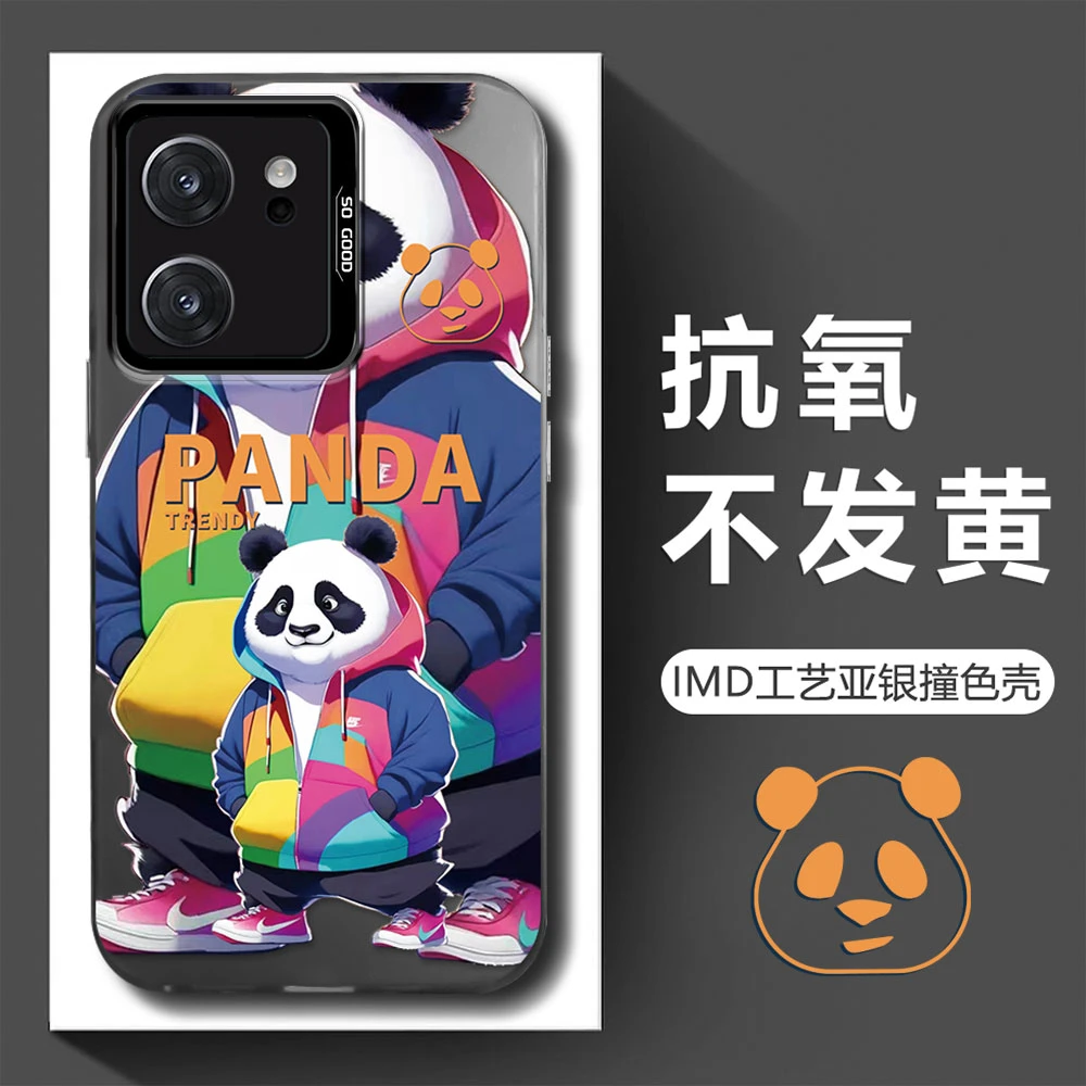红米k60至尊潮流熊猫高颜值电镀壳创意个性潮牌高档手机壳
