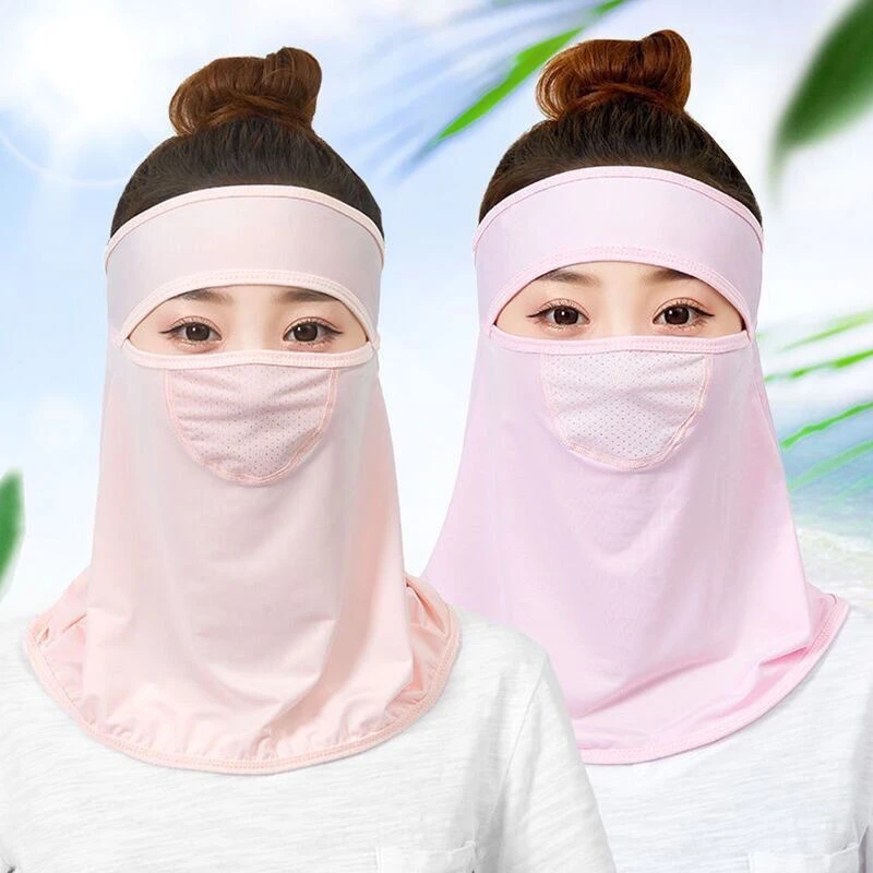 夏季防晒口罩女网红护颈遮阳透气围脖学生面罩女全脸防紫外线防风