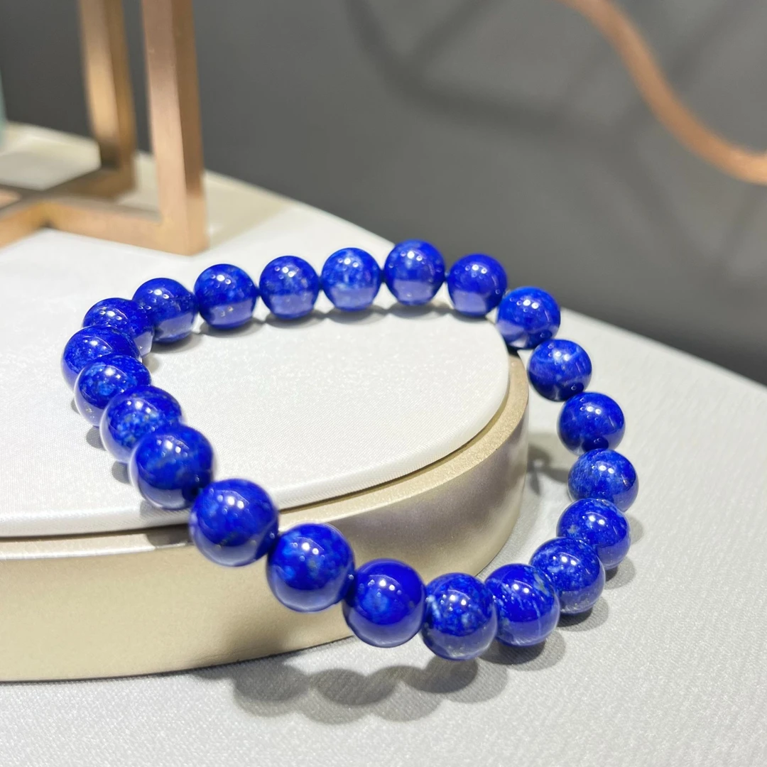 楼哥甄选 青金石手串单圈款女士款卡8mm百搭精美时尚蓝色