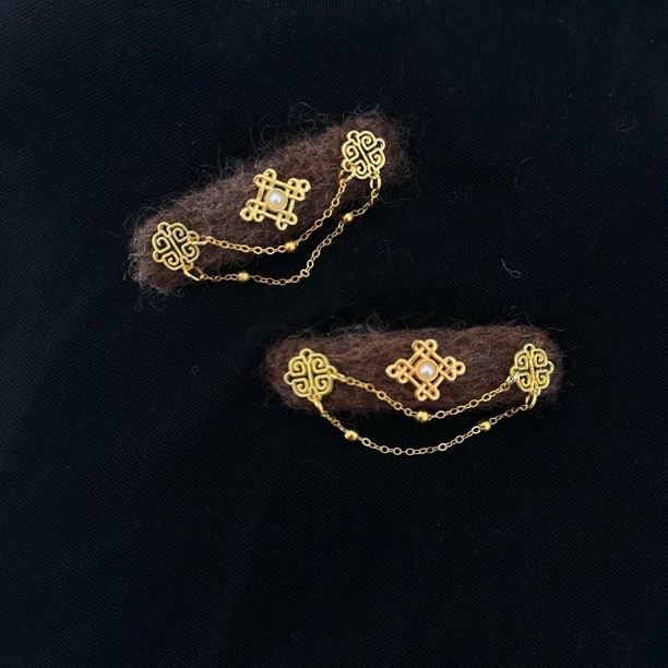 民族风手工丝绒流苏发夹优雅气质轻奢小众发饰简约发夹网红时尚