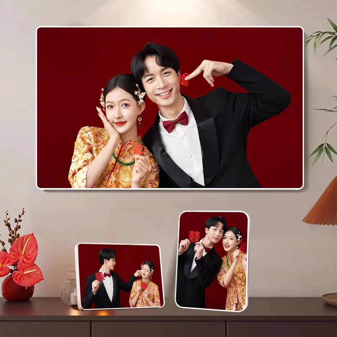 照片挂墙定制24寸拍一发三相框婚纱照结婚照片创意定制水晶品质