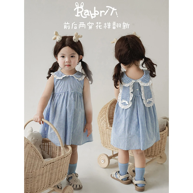 幼悠女童纯棉背心裙夏季儿童卡通兔耳连衣裙女宝宝无袖裙子X3567