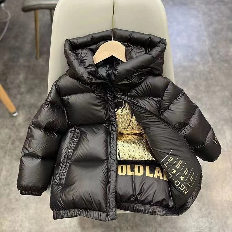 爆款黑金儿童羽绒服男女童加厚保暖亲子中大童韩版冬季外套