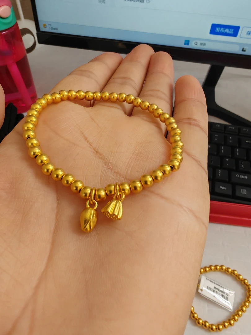 素圈手串#时尚#手串#女神#推荐#足金