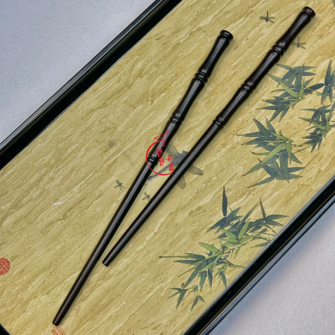 18厘米黑檀木发簪简约日常百搭款小众个性木簪簪子国风气质木簪