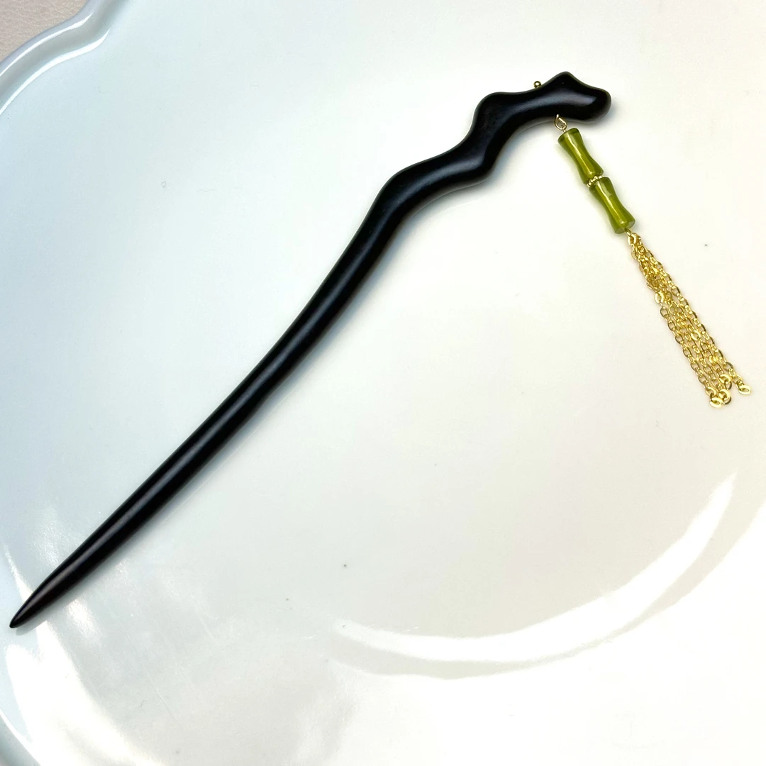 18厘米黑檀木发簪小清新风简约发簪日常百搭木簪精致盘发簪子头饰