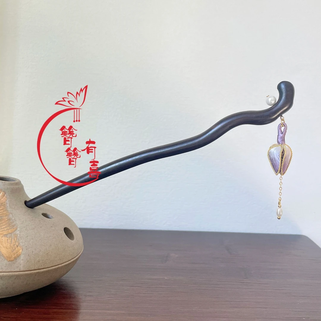 非遗绒花原创发簪汉服古风头饰缠花发饰纯手工制作簪子