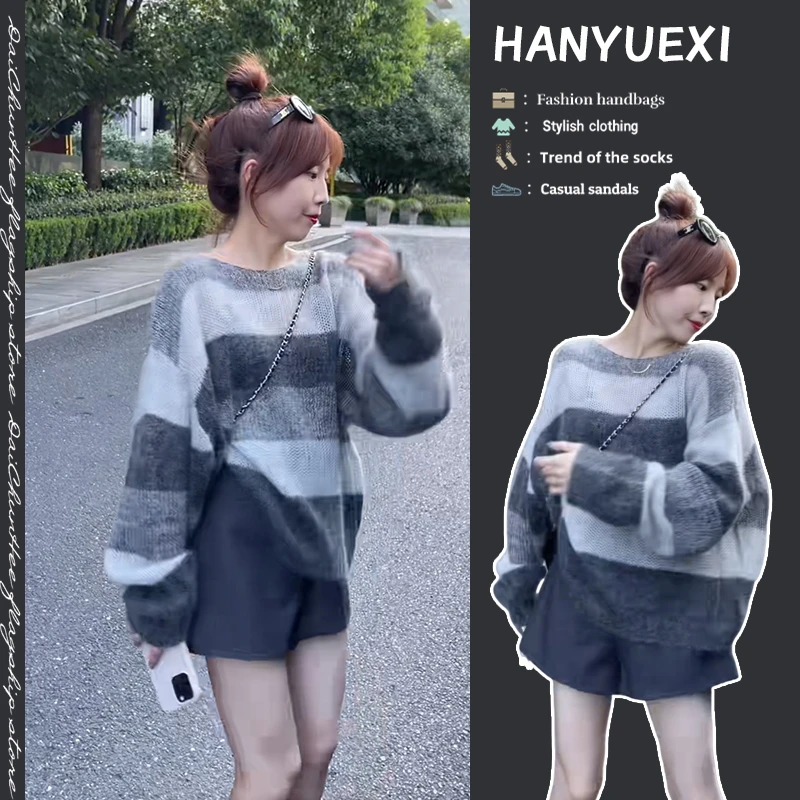 今年流行穿搭一整套2024新款小香风撞色复古毛衣阔腿短裤两件套潮