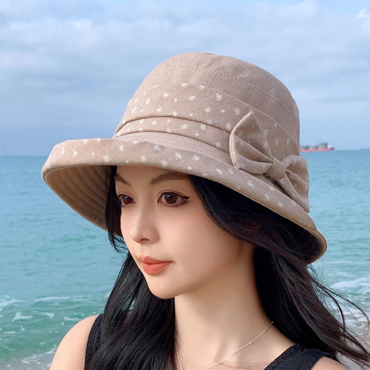 新款中老年人女士帽子春秋薄款棉遮阳盆帽妈妈帽休闲帽防晒帽子女