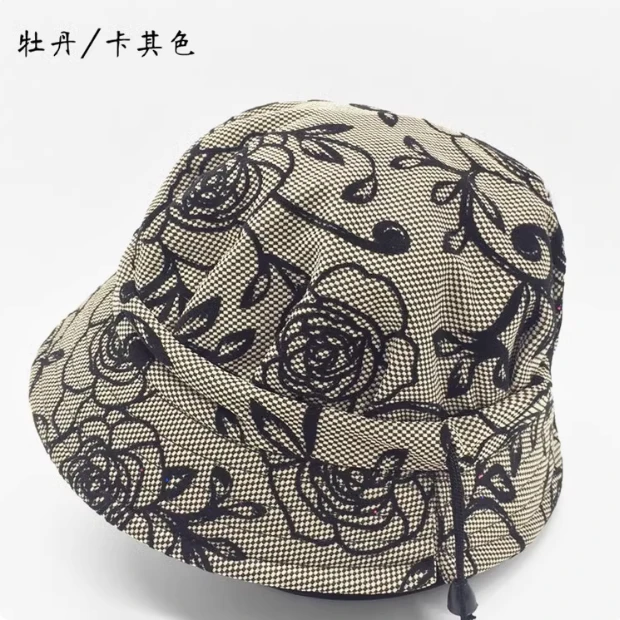 老人帽子女奶奶春秋渔夫帽妈妈薄款时装帽中老年遮阳帽春夏老年帽