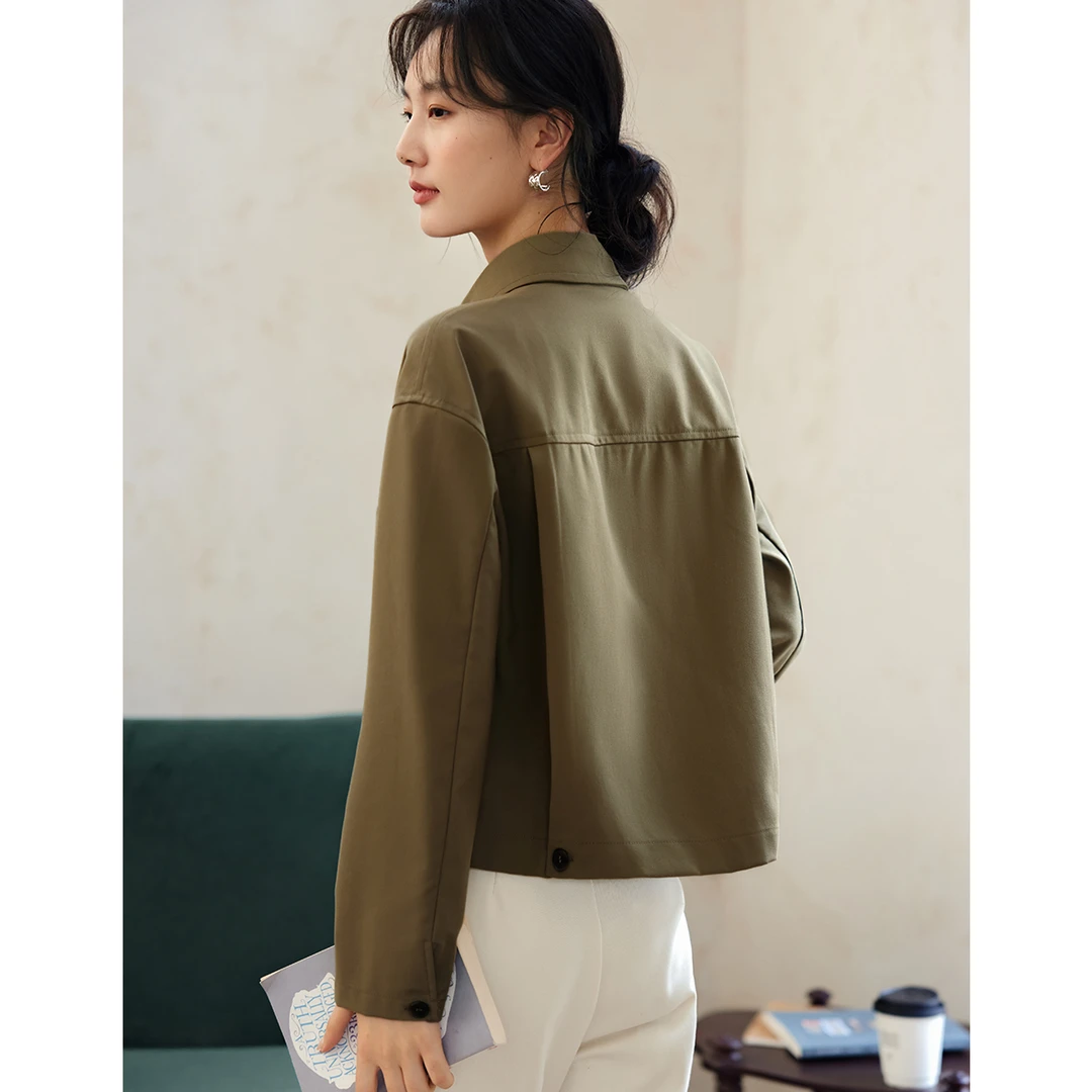 XWI/欣未25秋季实穿百搭时尚通勤磨毛衬衫式休闲气质显瘦外套9540